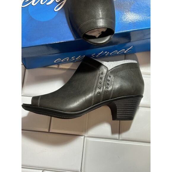 Easy Street Flex 7 1/2 W 31-0327 Grey Voyage Open Toe Bootie Womens Ankle Boot - Picture 6 of 8